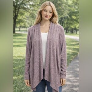 APT.9 Mauve Heather Open Front Cardigan NWT – Size Large